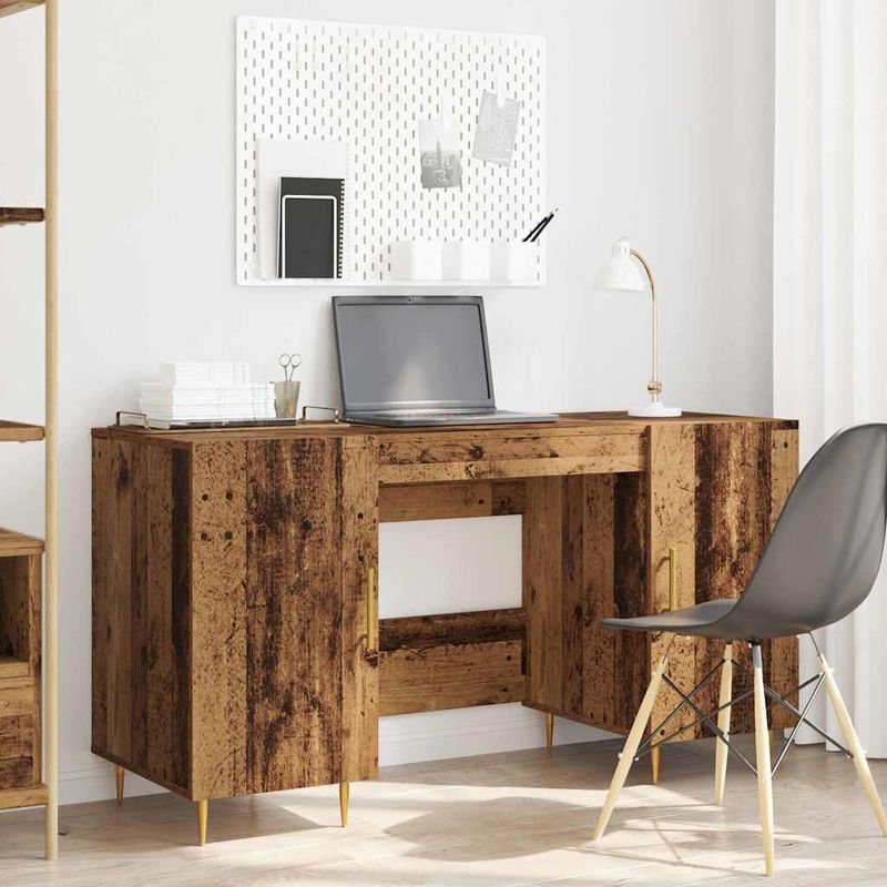 Casa si Gradina - Mobilier - Mese si birouri - Birouri - Birou cu raft cu usa Lemn vechi 140 x 50 x 75 cm Lemn compozit - Infinity.ro