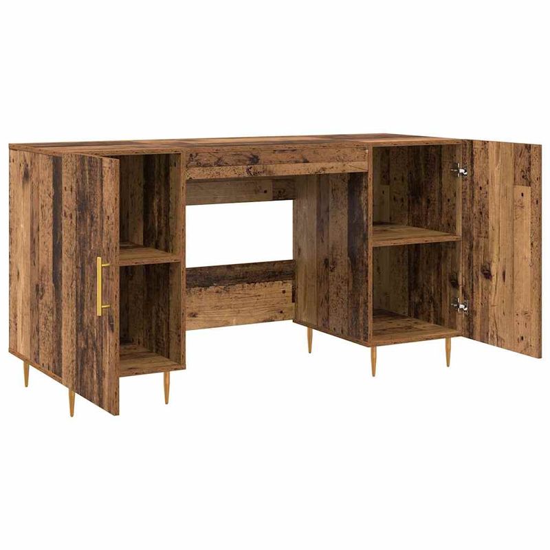 Casa si Gradina - Mobilier - Mese si birouri - Birouri - Birou cu raft cu usa Lemn vechi 140 x 50 x 75 cm Lemn compozit - Infinity.ro