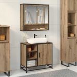 Casa si Gradina - Mobilier - Mobilier baie - Comode baie - Dulap pentru Chiuveta de Baie stejar artizanal 65 x 33 x 60 cm - Infinity.ro