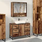Casa si Gradina - Mobilier - Mobilier baie - Comode baie - Dulap pentru Chiuveta de Baie cu usa Lemn vechi 80 x 33 x 60 cm - Infinity.ro