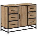 Casa si Gradina - Mobilier - Mobilier baie - Comode baie - Dulap pentru Chiuveta de Baie stejar artizanal 80 x 33 x 60 cm - Infinity.ro