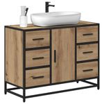 Casa si Gradina - Mobilier - Mobilier baie - Comode baie - Dulap pentru Chiuveta de Baie stejar artizanal 80 x 33 x 60 cm - Infinity.ro