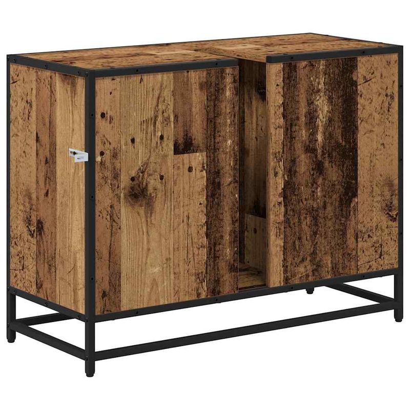 Casa si Gradina - Mobilier - Mobilier baie - Comode baie - Dulap pentru Chiuveta de Baie cu usa Lemn vechi 80 x 33 x 60 cm - Infinity.ro