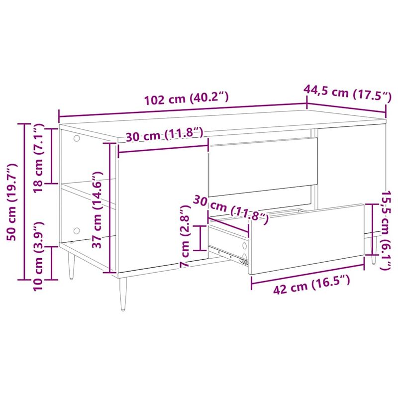Casa si Gradina - Mobilier - Mese si birouri - Masute de cafea - Masa de cafea stejar artizanal 102 x 44.5 x 50 cm Lemn compozit - Infinity.ro