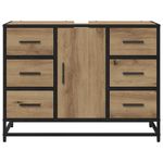 Casa si Gradina - Mobilier - Mobilier baie - Comode baie - Dulap pentru Chiuveta de Baie stejar artizanal 80 x 33 x 60 cm - Infinity.ro