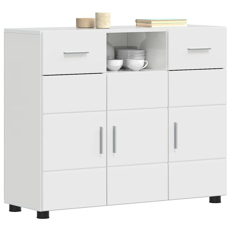 Casa si Gradina - Mobilier - Comode si corpuri - Comode - Bufet Alb foarte lucios 88.5 x 30.5 x 73 cm Lemn compozit - Infinity.ro