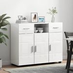 Casa si Gradina - Mobilier - Comode si corpuri - Comode - Bufet Alb foarte lucios 88.5 x 30.5 x 73 cm Lemn compozit - Infinity.ro