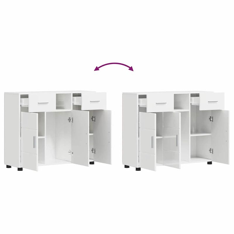 Casa si Gradina - Mobilier - Comode si corpuri - Comode - Bufet Alb foarte lucios 88.5 x 30.5 x 73 cm Lemn compozit - Infinity.ro