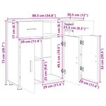 Casa si Gradina - Mobilier - Comode si corpuri - Comode - Bufet Alb foarte lucios 88.5 x 30.5 x 73 cm Lemn compozit - Infinity.ro