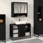Casa si Gradina - Mobilier - Mobilier baie - Comode baie - Dulap pentru Chiuveta de Baie Stejar negru 80 x 33 x 60 cm - Infinity.ro