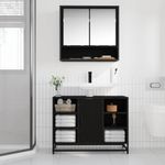 Casa si Gradina - Mobilier - Mobilier baie - Comode baie - Dulap pentru Chiuveta de Baie Stejar negru 80 x 33 x 60 cm - Infinity.ro