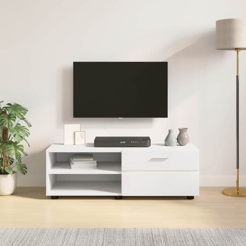 Casa si Gradina - Mobilier - Seturi de mobilier - Seturi living - Cabinet TV cu sertar Alb 100.5 x 39 x 30 cm Lemn compozit - Infinity.ro