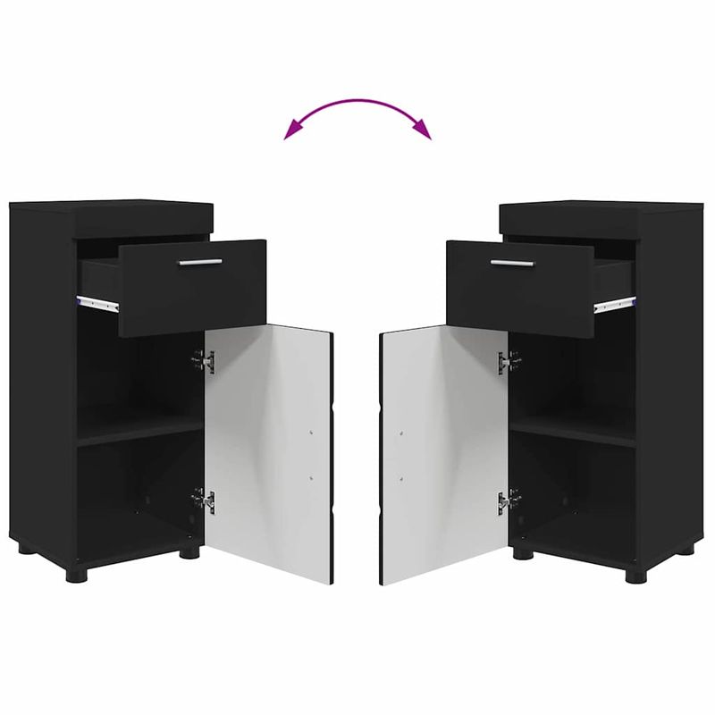 Casa si Gradina - Mobilier - Mobilier baie - Corpuri baie - Dulap de Baie cu usa Negru 37 x 31.5 x 82 cm Lemn compozit - Infinity.ro