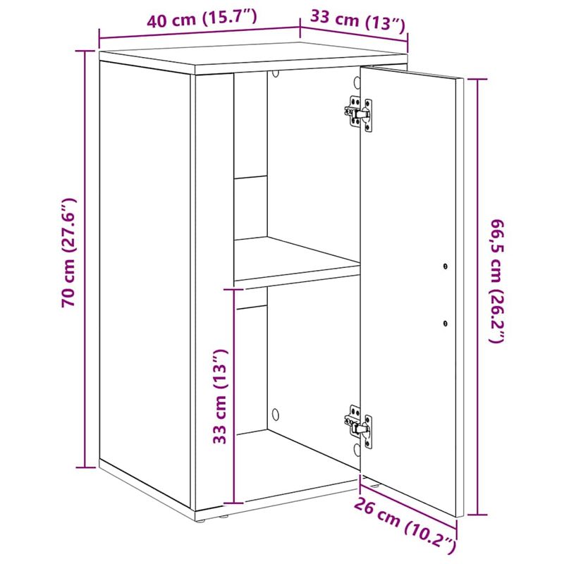 Casa si Gradina - Mobilier - Comode si corpuri - Comode - Bufet Lemn vechi 40 x 33 x 70 cm Lemn compozit - Infinity.ro