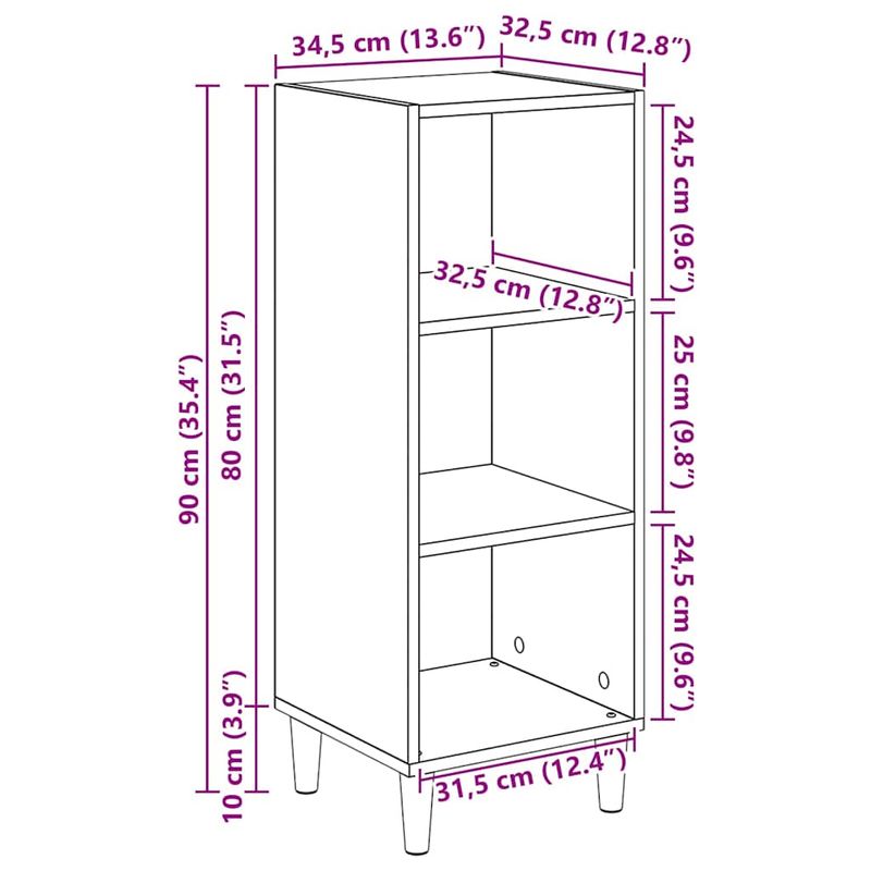 Casa si Gradina - Mobilier - Comode si corpuri - Comode - Bufet Lemn vechi 32.5 x 34.5 x 90 cm Lemn compozit - Infinity.ro