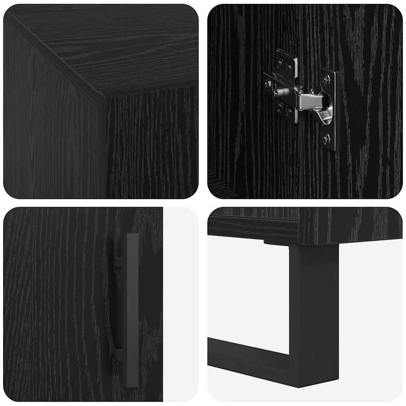 Casa si Gradina - Mobilier - Mese si birouri - Birouri - Birou cu raft Stejar negru 140 x 50 x 75 cm Lemn compozit - Infinity.ro