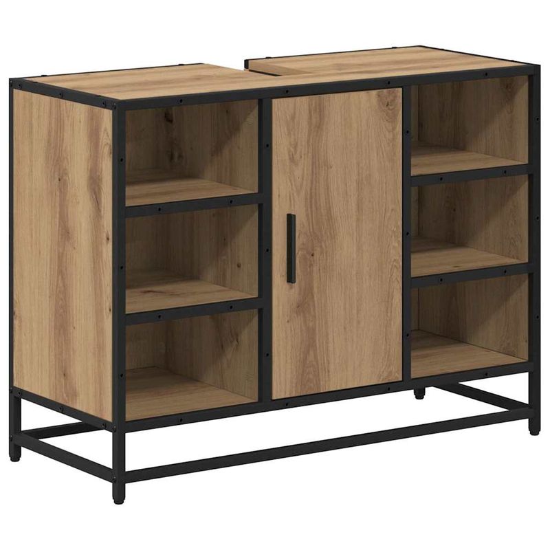 Casa si Gradina - Mobilier - Mobilier baie - Comode baie - Dulap pentru Chiuveta de Baie stejar artizanal 80 x 33 x 60 cm - Infinity.ro