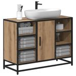 Casa si Gradina - Mobilier - Mobilier baie - Comode baie - Dulap pentru Chiuveta de Baie stejar artizanal 80 x 33 x 60 cm - Infinity.ro