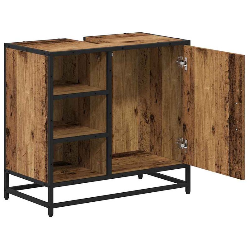 Casa si Gradina - Mobilier - Mobilier baie - Comode baie - Dulap pentru Chiuveta de Baie cu usa Lemn vechi 65 x 33 x 60 cm - Infinity.ro