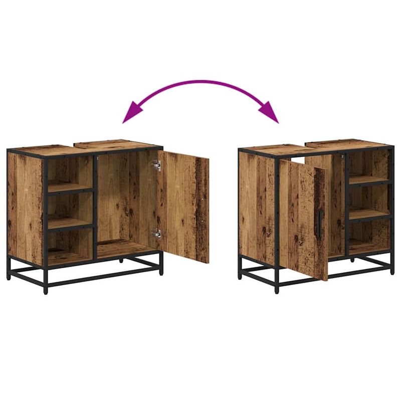 Casa si Gradina - Mobilier - Mobilier baie - Comode baie - Dulap pentru Chiuveta de Baie cu usa Lemn vechi 65 x 33 x 60 cm - Infinity.ro