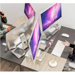 PC, gaming si accesorii - Desktop PC & monitoare - Accesorii monitoare - Set 2 suporturi monitor din sticla securizata, reglaj inaltime, inclinare, capacitate 40k, suport imprimanta, consola - Infinity.ro