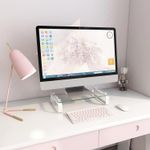 PC, gaming si accesorii - Desktop PC & monitoare - Accesorii monitoare - Suport monitor birou din sticla securizata, 38X24X8.6cm, design elegant cu margini rotunjite, montaj usor - Infinity.ro