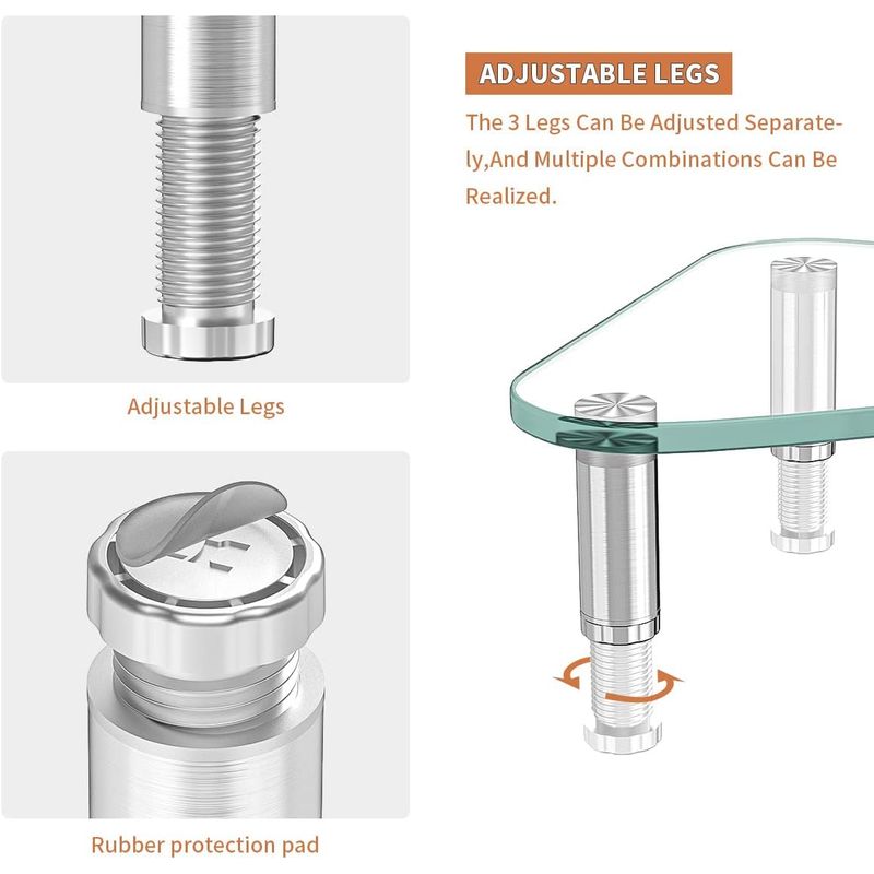 PC, gaming si accesorii - Desktop PC & monitoare - Accesorii monitoare - Suport monitor triunghiular din sticla securizata, reglaj inaltime, inclinare, capacitate 40kg, design ergonomic - Infinity.ro