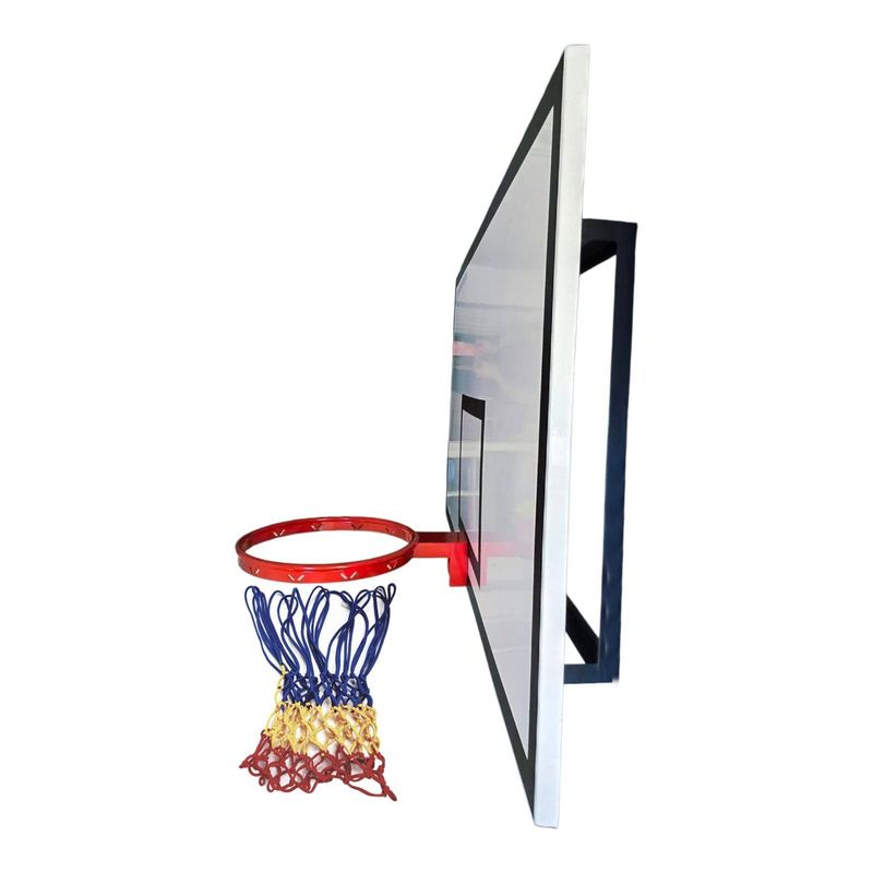 Sport si Outdoor - Sporturi de echipa - Baschet - Cosuri si panouri baschet - Sistem baschet perete Anastasia Sport – Panou 180x105 cm, Inel antivandalizare si Plasa Tricolora - Infinity.ro