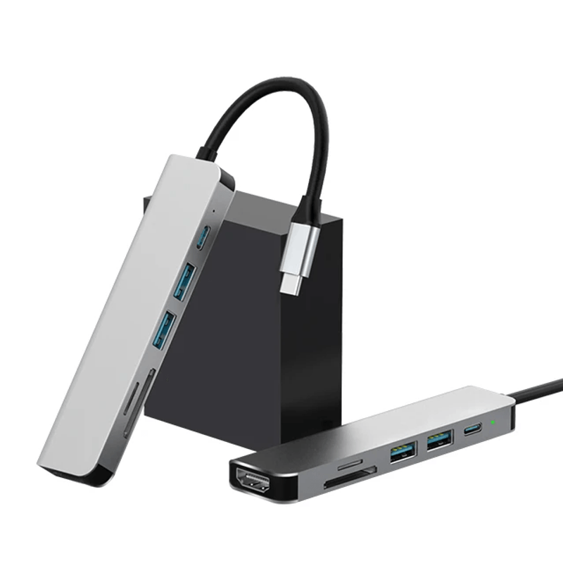 PC, gaming si accesorii - Retelistica - Hub-uri - Statie de andocare, Profesional, Hub 6 in 1 CRISTALIS SALE™, portabil, Adaptor USB C - Infinity.ro