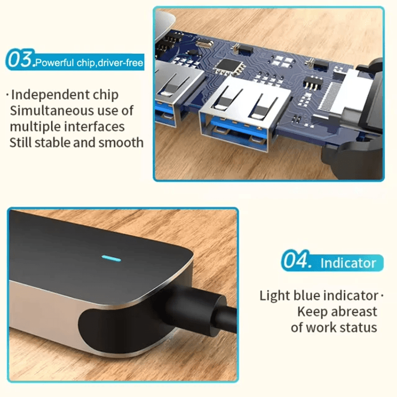 PC, gaming si accesorii - Retelistica - Hub-uri - Statie de andocare, Profesional, Hub 6 in 1 CRISTALIS SALE™, portabil, Adaptor USB C - Infinity.ro