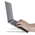 Carti si Birotica - Birotica - Accesorii de birou - Suporturi accesorii birou - Suport pliabil pentru laptop, din aluminiu, 25x18 cm, Gonga® Argintiu - Infinity.ro