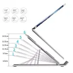 Carti si Birotica - Birotica - Accesorii de birou - Suporturi accesorii birou - Suport pliabil pentru laptop, din aluminiu, 25x18 cm, Gonga® Argintiu - Infinity.ro