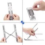 Carti si Birotica - Birotica - Accesorii de birou - Suporturi accesorii birou - Suport pliabil pentru laptop, din aluminiu, 25x18 cm, Gonga® Argintiu - Infinity.ro