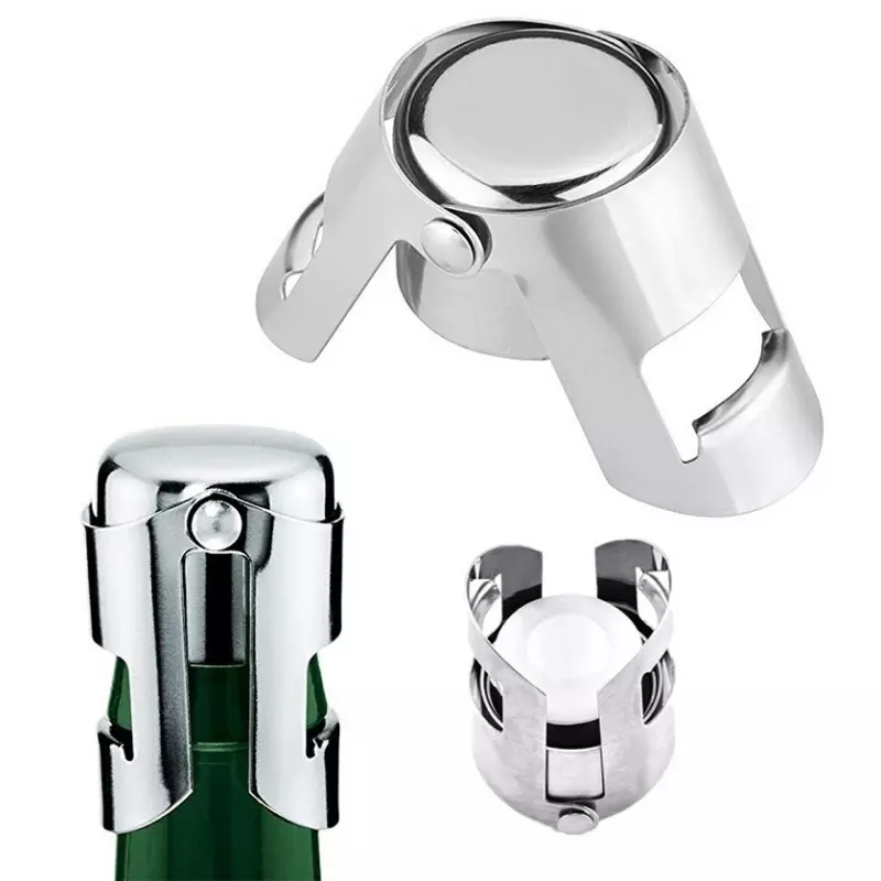 Casa si Gradina - Bucatarie si vesela - Accesorii bar - Tirbusoane si dopuri - Dop practic, pentru vin si sampanie, Gonga® Argintiu - Infinity.ro