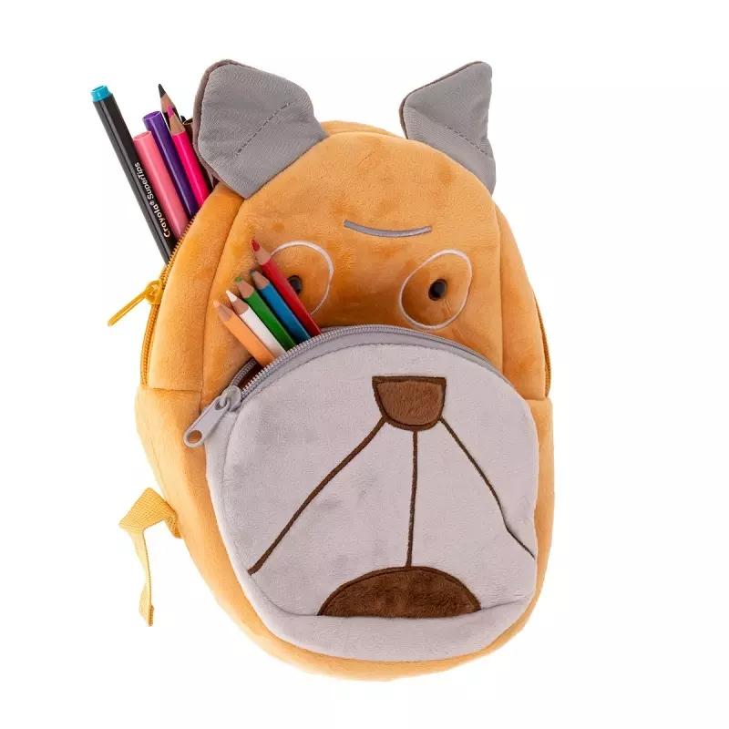 Fashion, accesorii si bijuterii - Copii - Accesorii copii - Genti si rucsacuri copii - Mini rucsac de plus, caine prietenos, 24 de cm, Gonga® Portocaliu - Infinity.ro