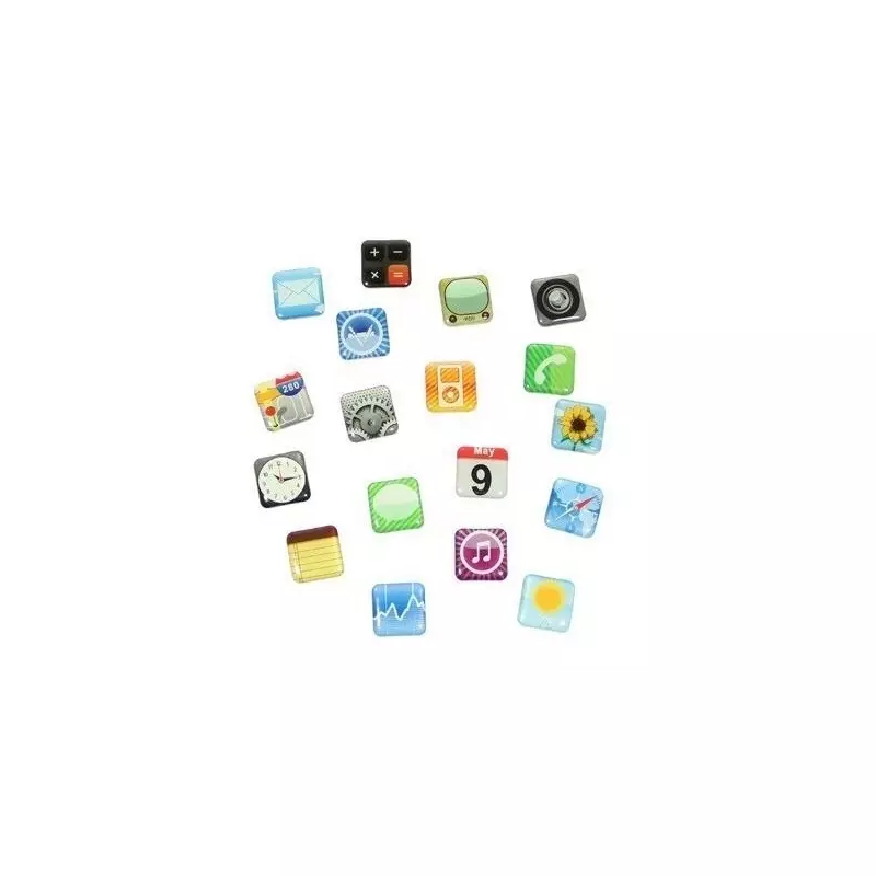Casa si Gradina - Decoratiuni - Decoratiuni perete - Set 18 magneti de frigider model aplicatii iPhone, Gonga® Multicolor - Infinity.ro