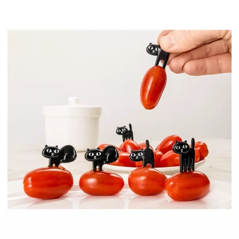 Casa si Gradina - Bucatarie si vesela - Vesela si tacamuri - Tacamuri si seturi - Furculite pentru gustare, model psici, Gonga® Negru - Infinity.ro