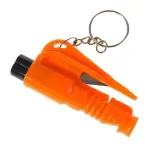 Auto si Moto - Piese auto si accesorii - Caroserie - Usi auto si accesorii - Dispozitiv tip breloc 3in1 pentru spargere geam, taiere centura, fluierat, Gonga® Portocaliu - Infinity.ro