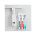 Casa si Gradina - Sanitare - Suporturi si accesorii baie - Dispensere - Dozator de pasta de dinti cu suport pentru periute, Gonga® Alb - Infinity.ro