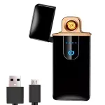 Market - Tutun si tigari - Articole si accesorii tutun - Bricheta electrica cu senzor, antivant, cablu usb inclus, Gonga® Negru - Infinity.ro