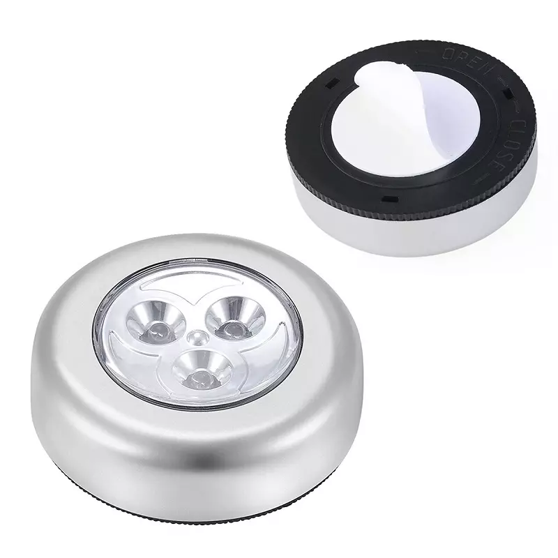 Casa si Gradina - Corpuri si surse de iluminat - Veioze si lampi - Lampi de veghe - Lampa cu 3 leduri, cu banda autoadeziva, Gonga® Gri - Infinity.ro