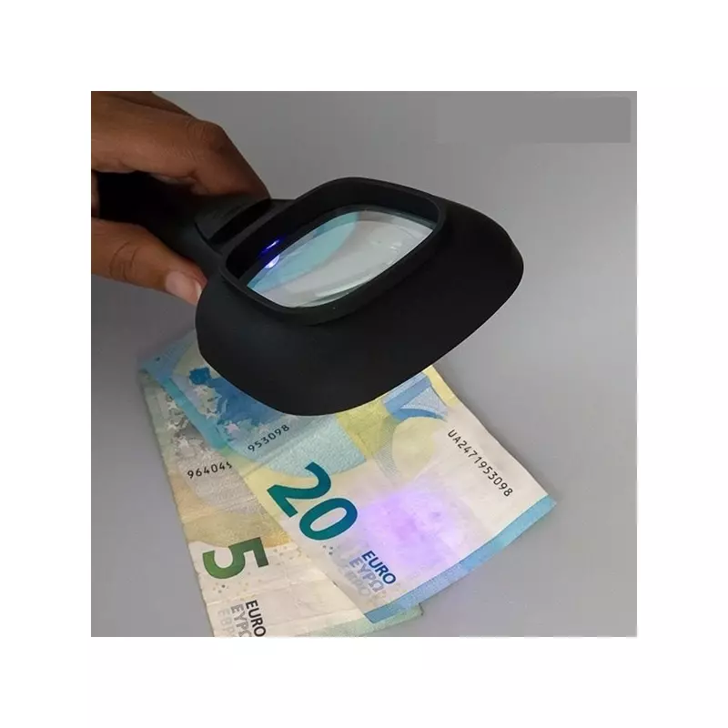 TV, Audio-Video si Foto - Optica, astronomie si metrologie - Optica si astronomie - Lupe si instrumente optice - Lupa de mana cu marire 3X si iluminare LED, Gonga® Negru - Infinity.ro