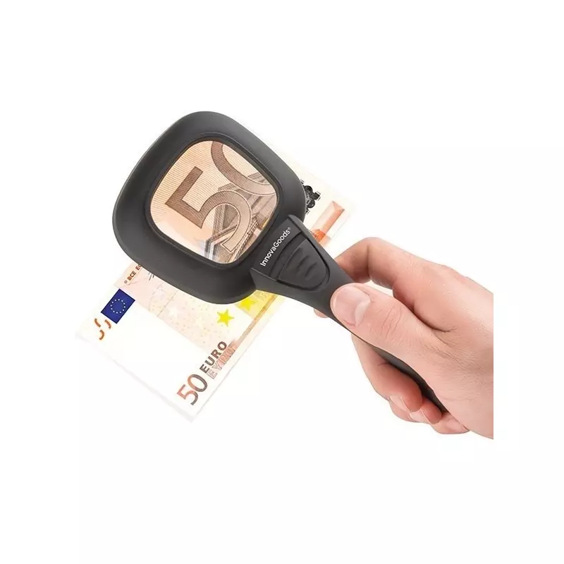 TV, Audio-Video si Foto - Optica, astronomie si metrologie - Optica si astronomie - Lupe si instrumente optice - Lupa de mana cu marire 3X si iluminare LED, Gonga® Negru - Infinity.ro