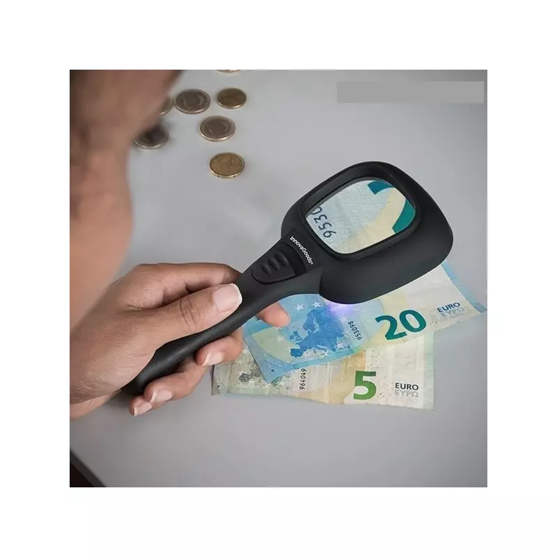 TV, Audio-Video si Foto - Optica, astronomie si metrologie - Optica si astronomie - Lupe si instrumente optice - Lupa de mana cu marire 3X si iluminare LED, Gonga® Negru - Infinity.ro