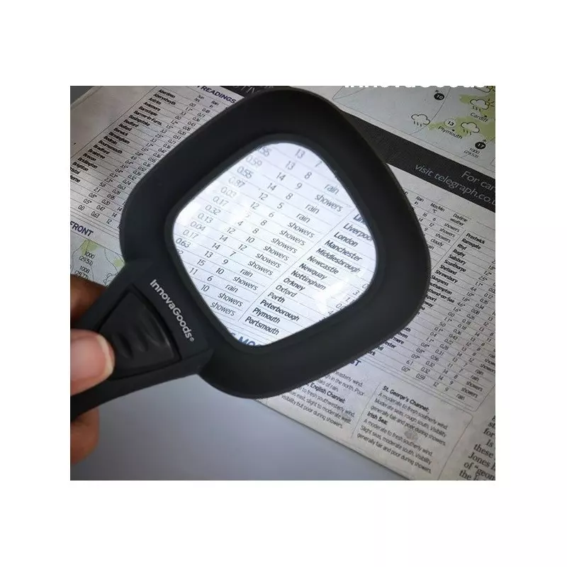 TV, Audio-Video si Foto - Optica, astronomie si metrologie - Optica si astronomie - Lupe si instrumente optice - Lupa de mana cu marire 3X si iluminare LED, Gonga® Negru - Infinity.ro