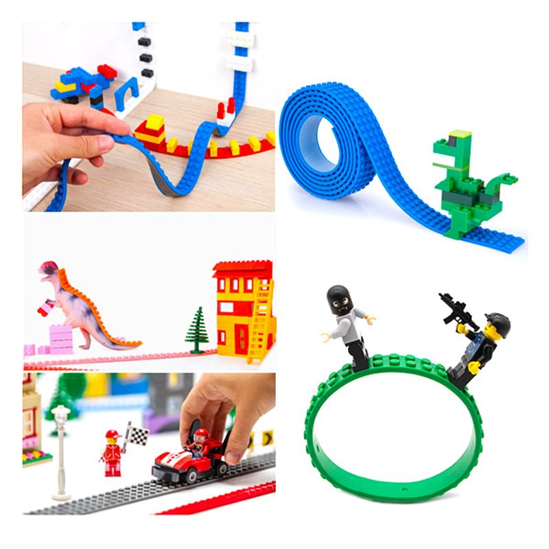 Jucarii, Copii si Bebe - Jucarii si jocuri - Seturi de constructie si cuburi - Seturi de constructie - Banda adeziva de constructie pentru lego, albastru deschis, VIVO, EFG1081 - Infinity.ro