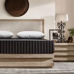 Casa si Gradina - Textile si covoare - Lenjerii de pat - Cearceafuri de pat - Cearceaf cu elastic, 180x200, satin, gri antracit, 30cm, husa protectie pat premium, gri cu dungi - Infinity.ro