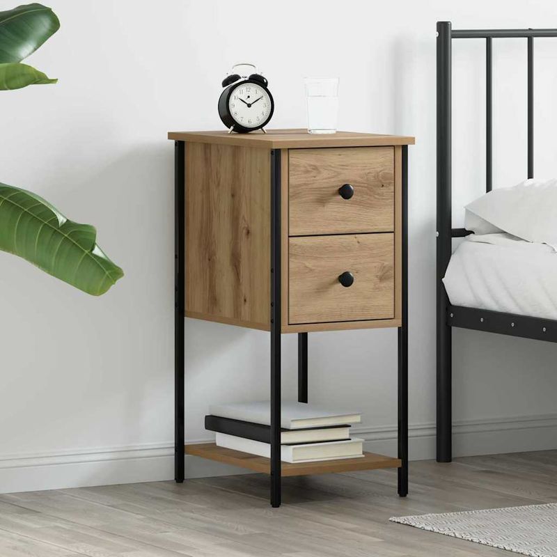 Casa si Gradina - Mobilier - Comode si corpuri - Noptiere - Noptiera cu sertar stejar artizanal 32 x 42 x 70 cm - Infinity.ro