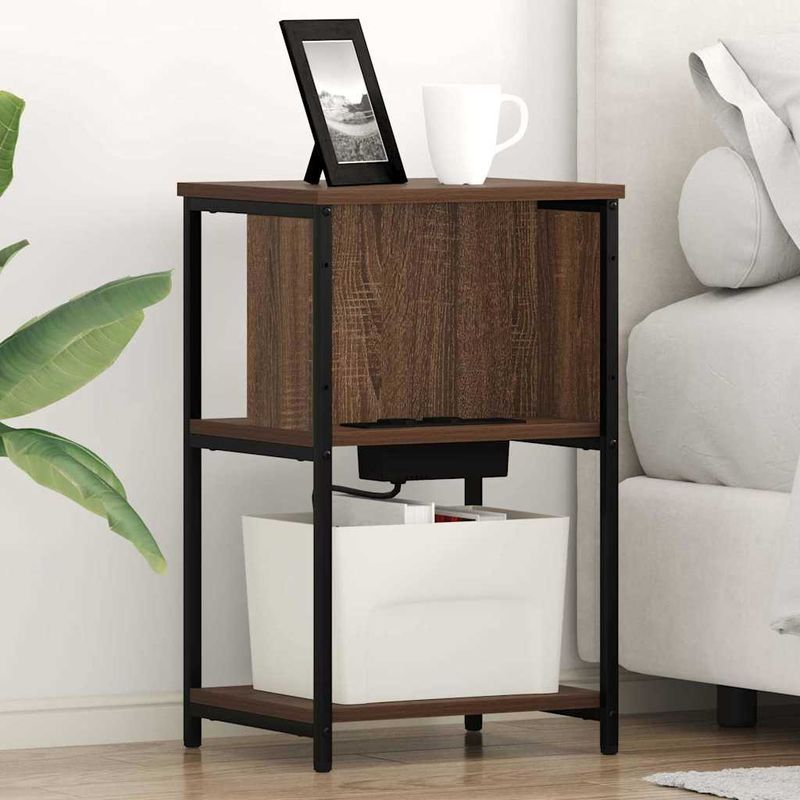 Casa si Gradina - Mobilier - Comode si corpuri - Noptiere - Noptiera stejar brun 38 x 31 x 61 cm Lemn compozit - Infinity.ro