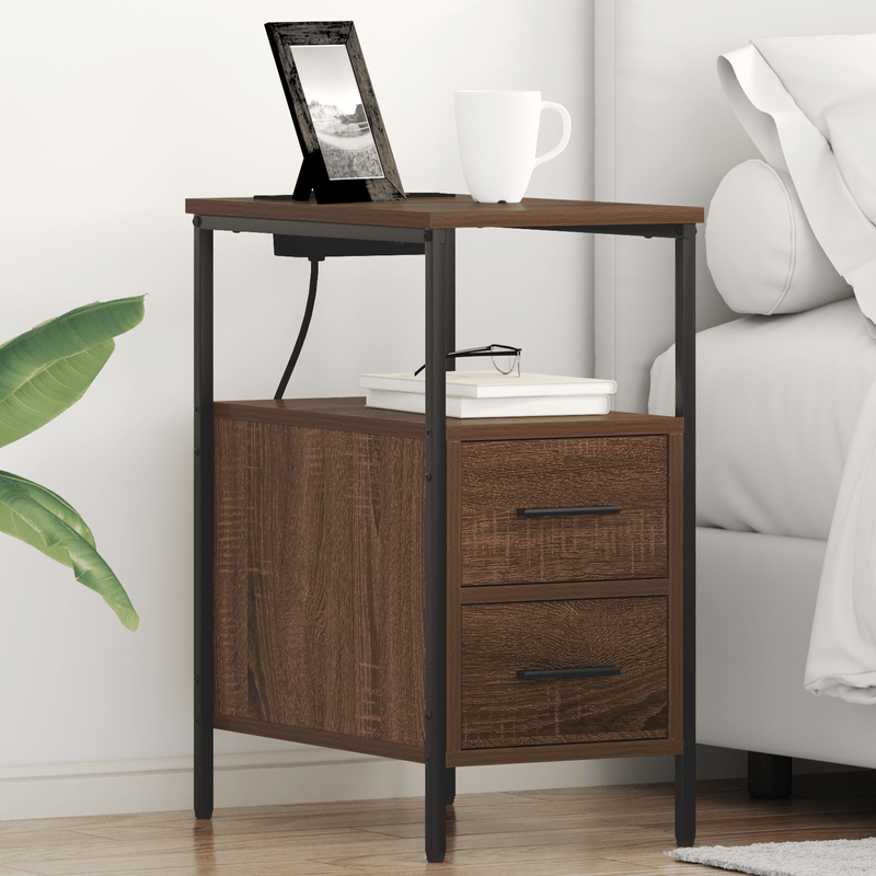 Casa si Gradina - Mobilier - Comode si corpuri - Noptiere - Noptiera stejar brun 30 x 48 x 61 cm Lemn compozit - Infinity.ro